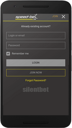 Speedbet mobile login for Android