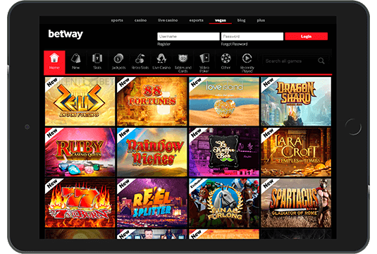 mobile version of Betway for tablet