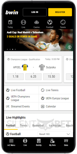 Sports Section in Bwin's Android App