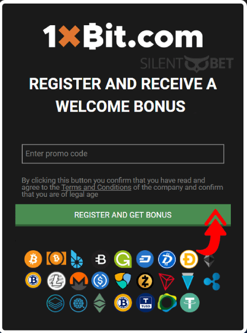 1xBit registration form