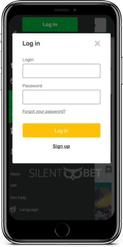 CampoBet mobile login thru iPhone