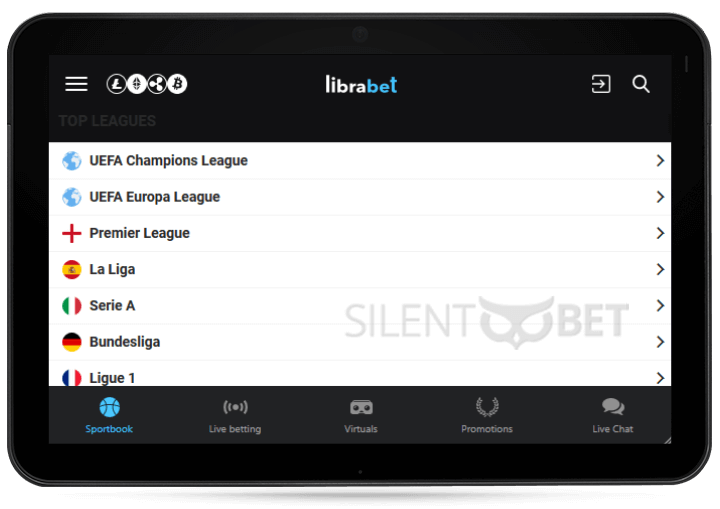 LibraBet mobile version thru tablet 