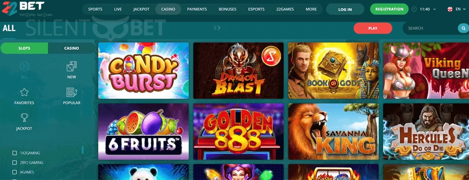 22bet casino slots