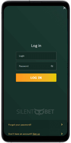 Casinia Mobile Login thru Android