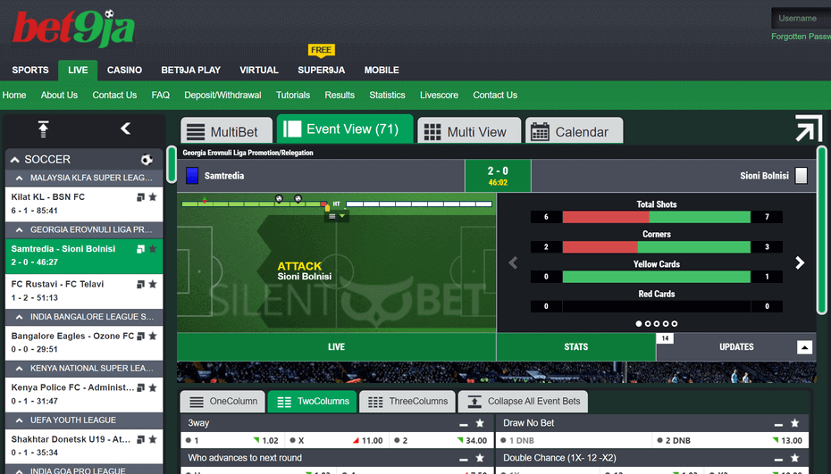 bet9ja live sports betting