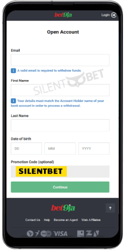 bet9ja mobile signup
