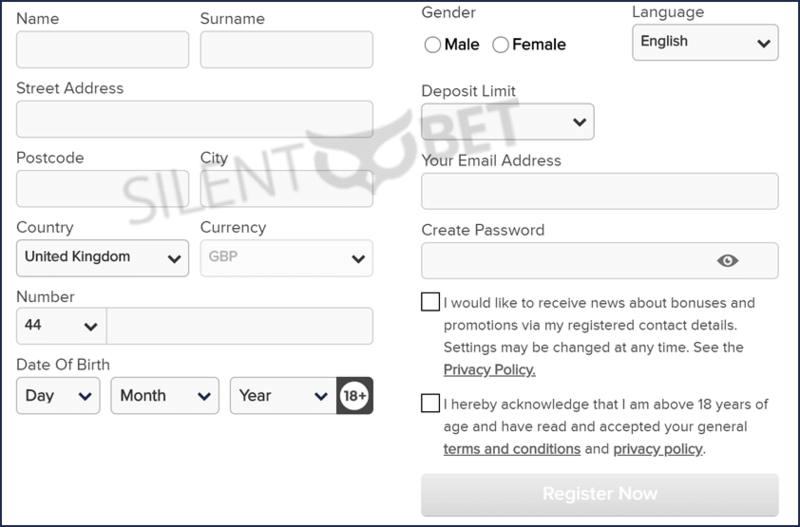 casinoeuro registration form