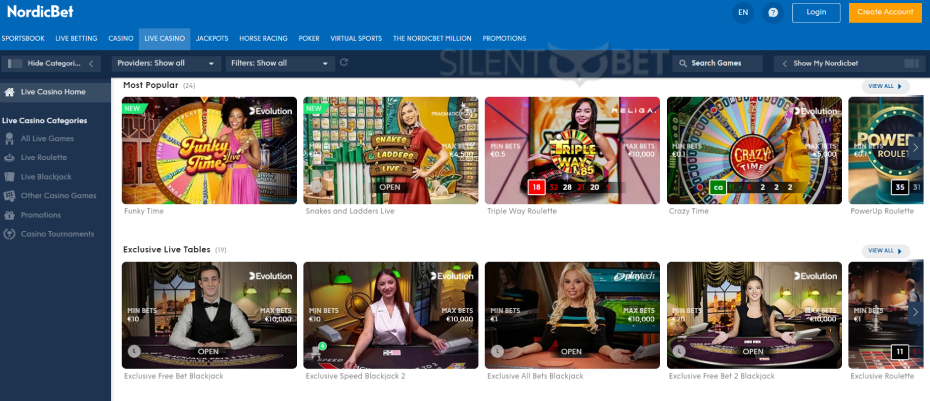 NordicBet Live Casino