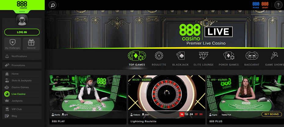 888 live casino