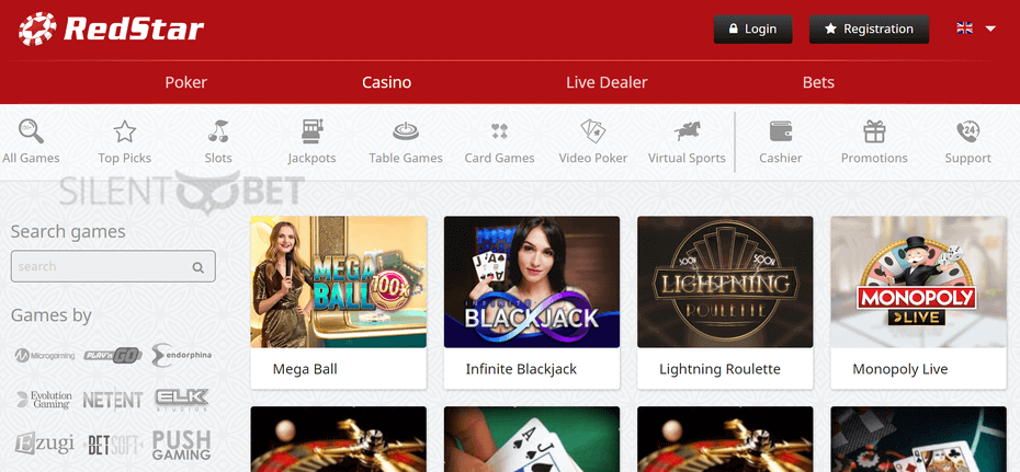 red star live casino