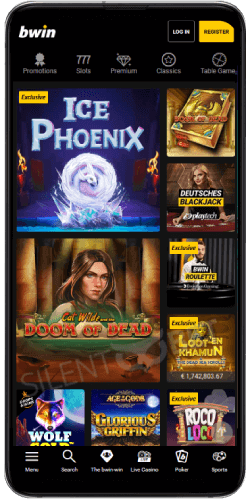 Casino games on Bwin mobile