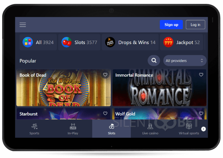 BetMaster Casino Mobile Version on Tablet
