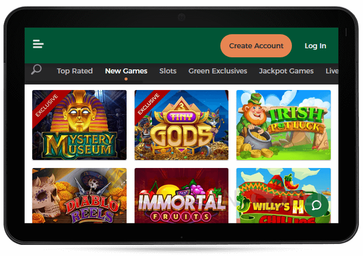 Mr Green Casino Mobile Version on Tablet