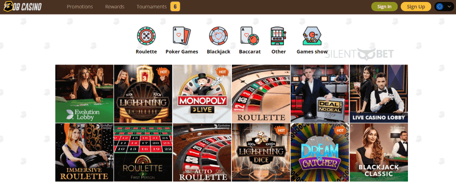 Bob Casino Live Games