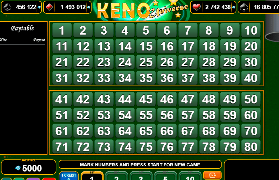 Keno Universe игра