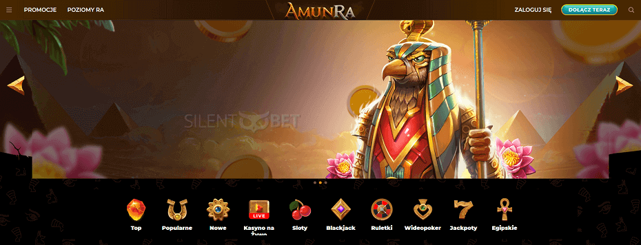 Amun Ra nawigacja po kasynie