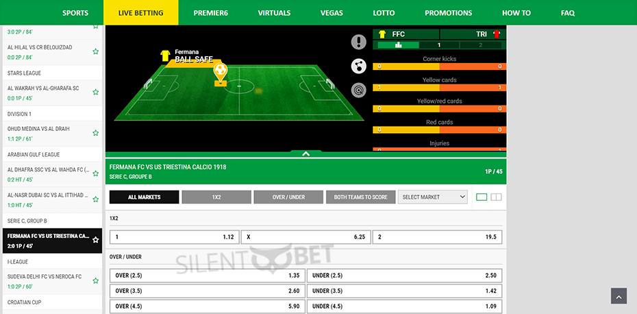 PremierBet Live Betting