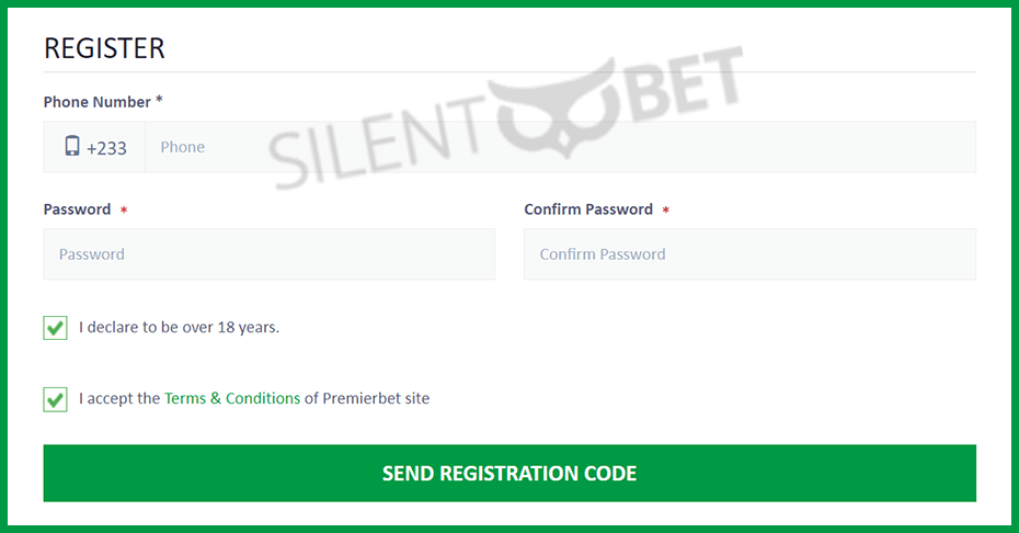 PremierBet Registration