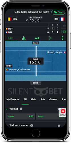 SportyBet Mobile Tennis Inplay