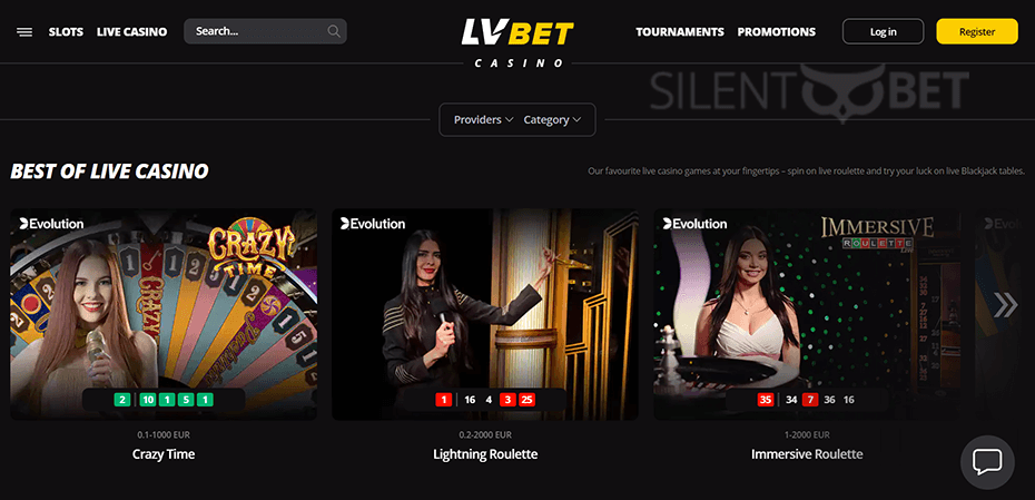 LV BET Casino Live Dealer Games