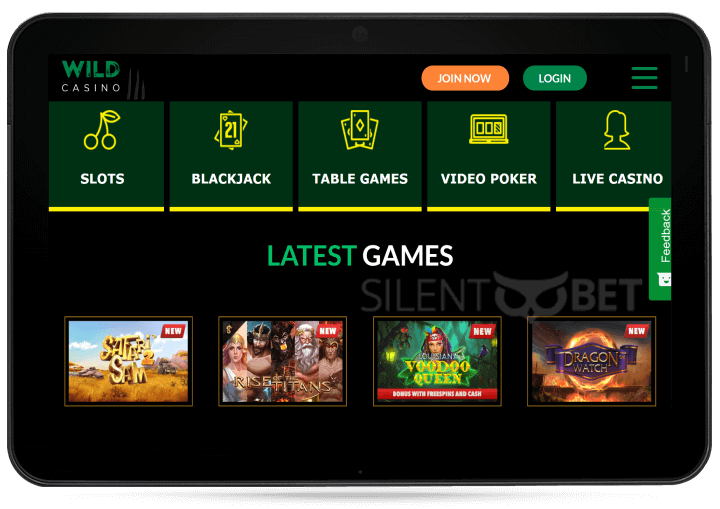 mobile website version of wild casino