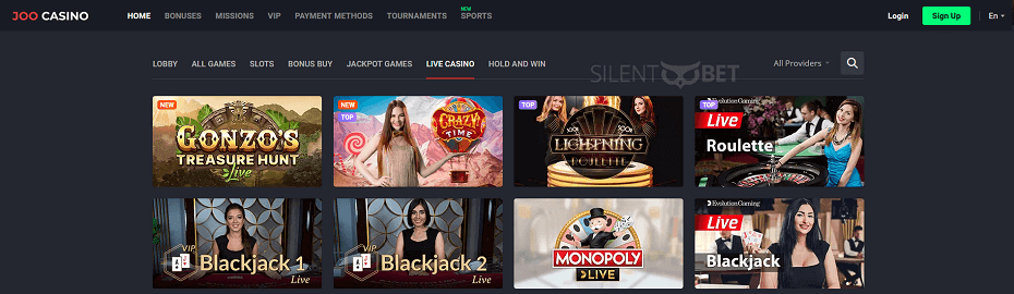 Joo Casino live studios