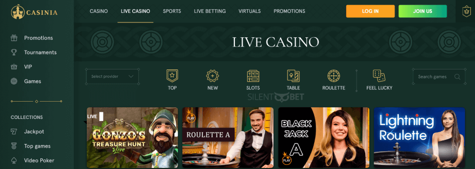 Casinia Casino Live Games