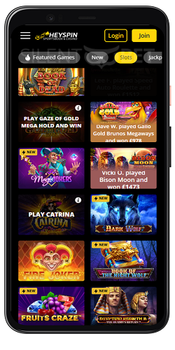 HeySpin Casino Mobile Version