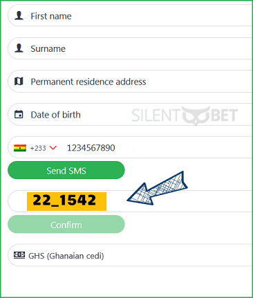 22bet Ghana bonus code enter