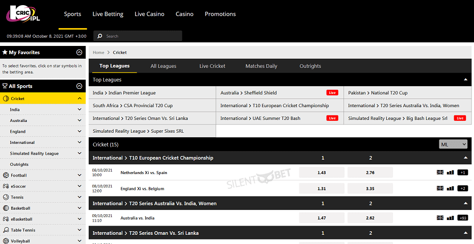 10cric cricket bets