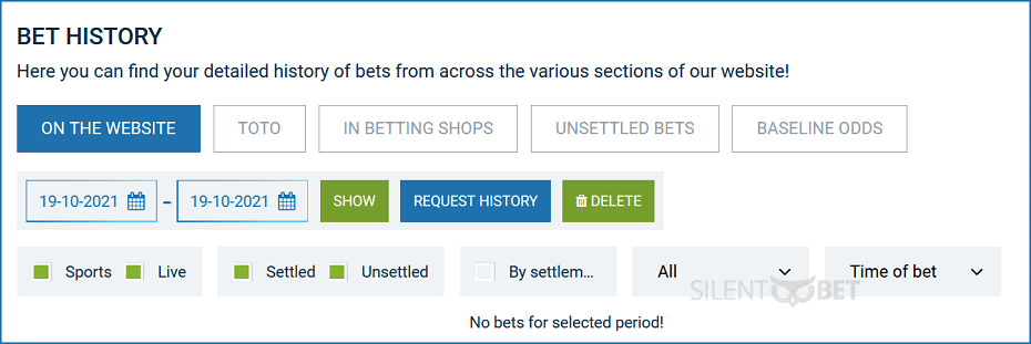 1xbet bet history