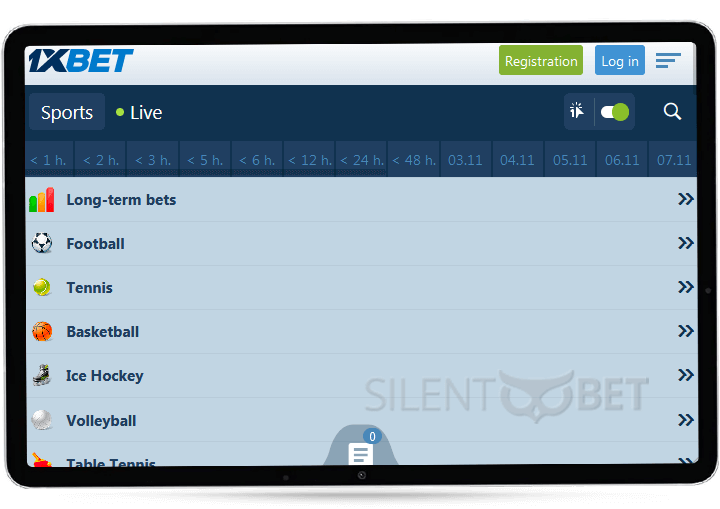 1xbet mobile site on tablet