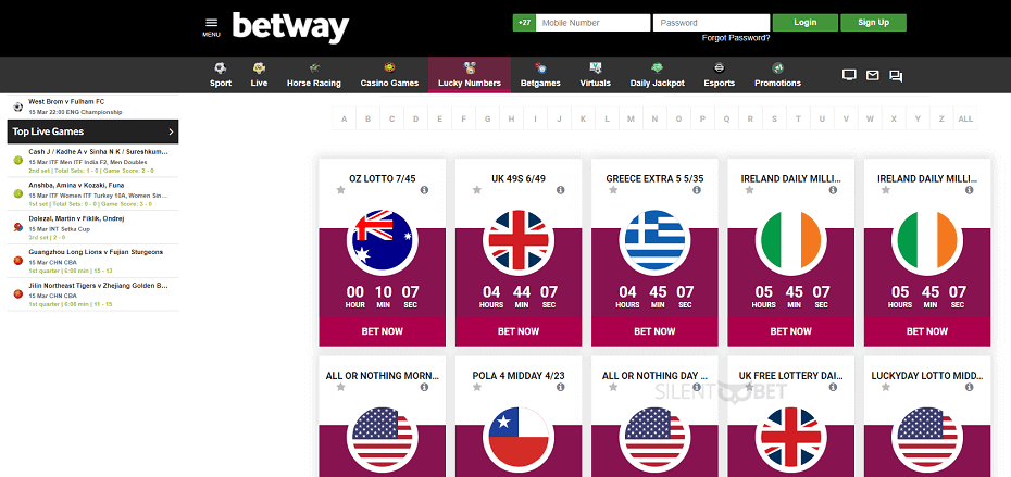 Betway lotto lucky nymbers