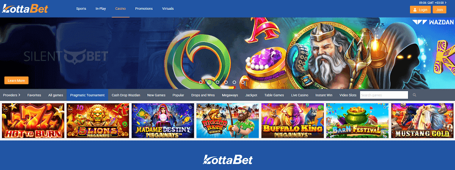 Lottabet casino homepage