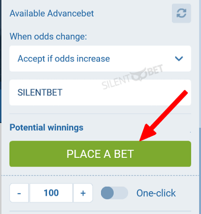 bet in 1xbet step 7 place bet