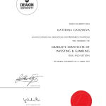 Certificado de la universidad Deakin Katerina Gadzheva