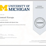 Certificado de la Universidad de Michigan Samuel Karugu