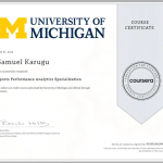 Certificado de la Universidad de Michigan Samuel Karugu