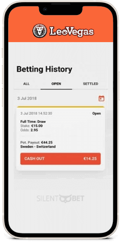 LeoVegas cash out on mobile