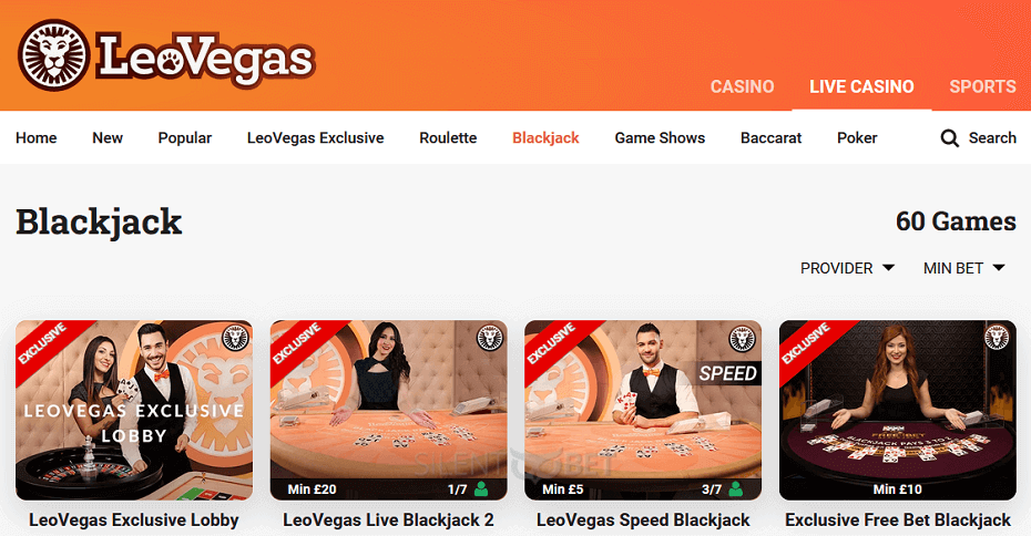 LeoVegas blackjack live