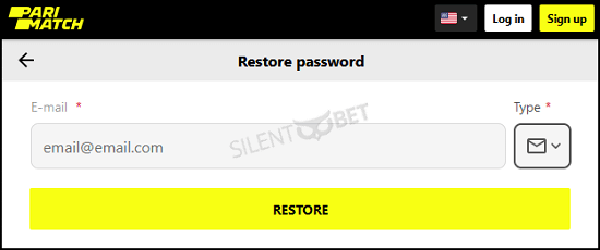 Parimatch restore password