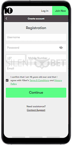 10bet South Africa Registration Android