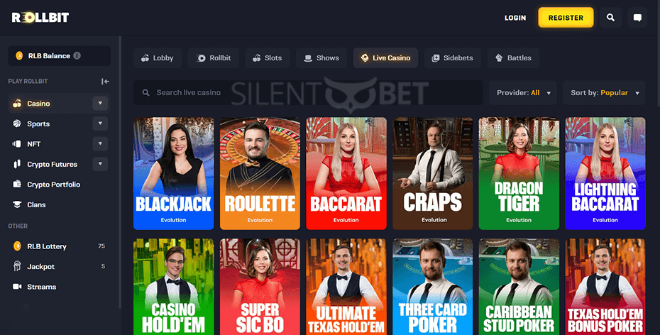 Rollbit Live Casino