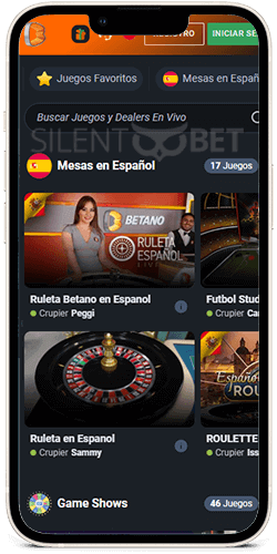 Juegos de Casino en Vivo Betano iOS
