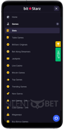 bitstarz mobile menu