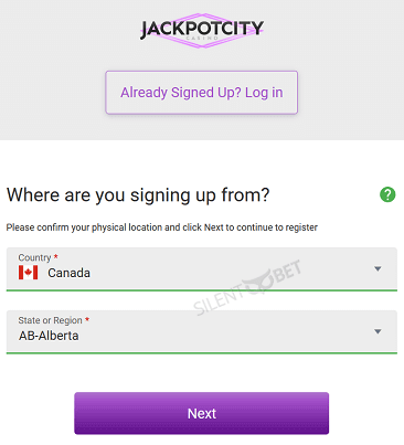 jackopot city registration ca