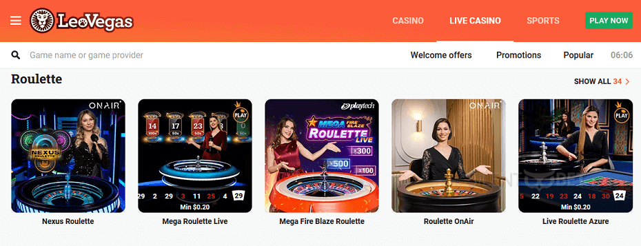 leo vegas live casino