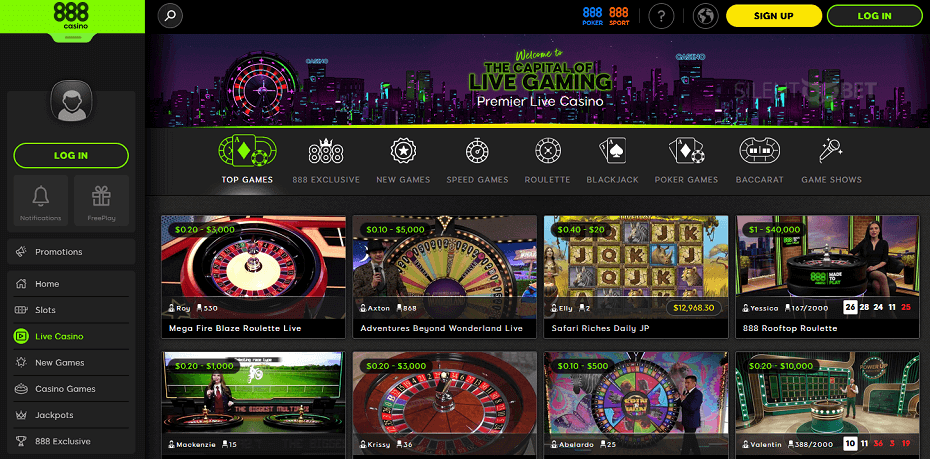 888casino live dealer games