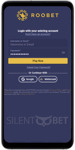 roobet mobile login