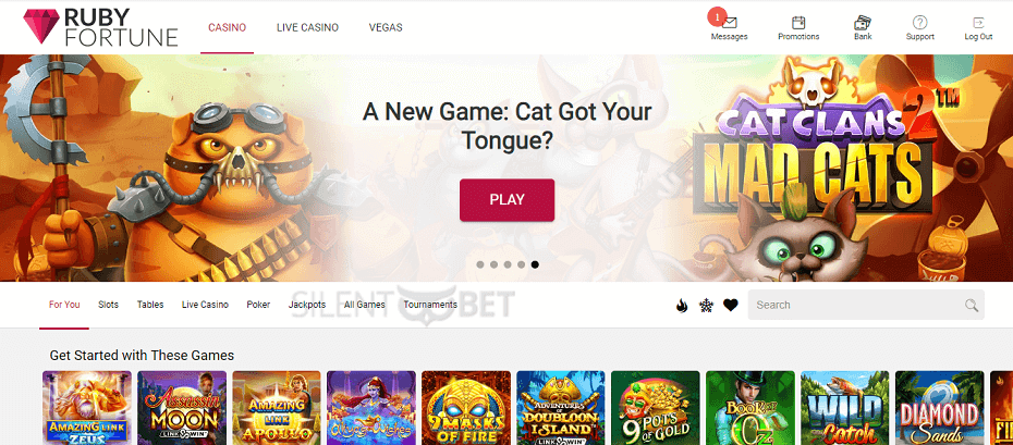 ruby fortune casino homepage